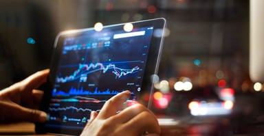 stock market chart on screen getty