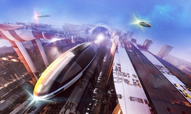 Rendering of future city