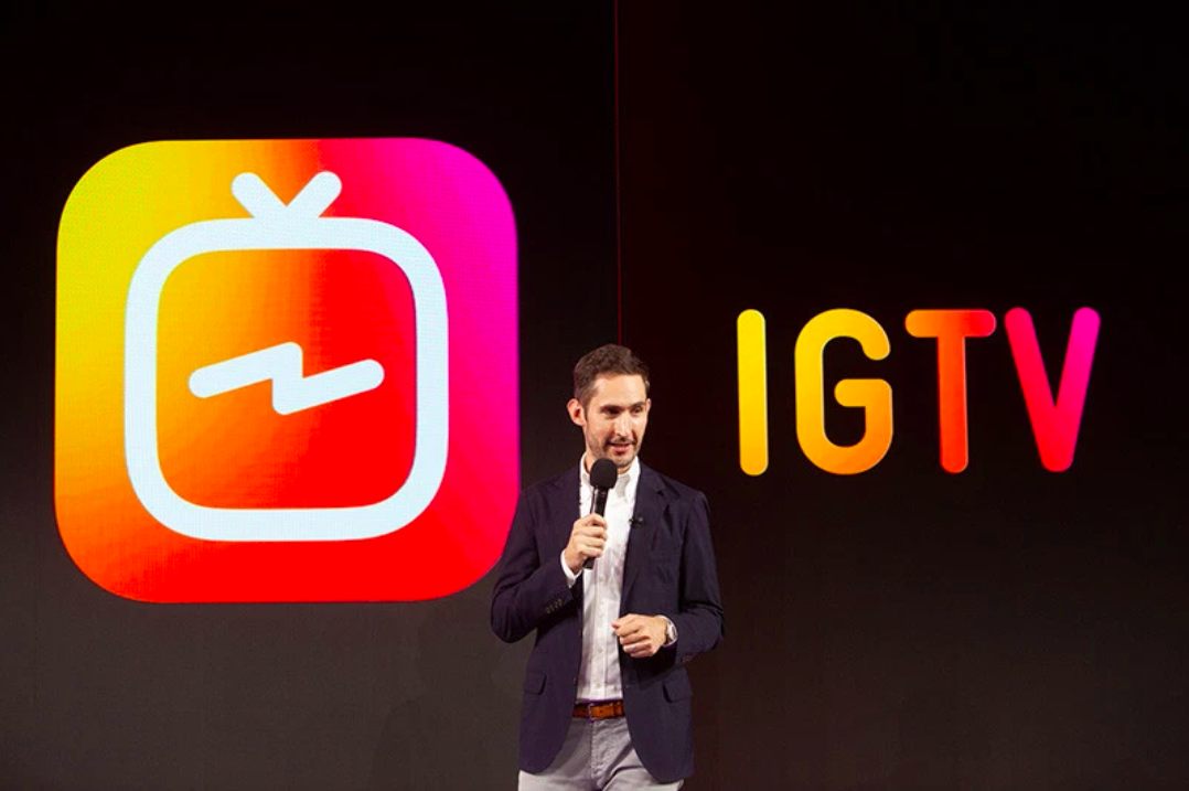 Instagram CEO Kevin Systrom speaks at the IGTV launch event in San Francisco