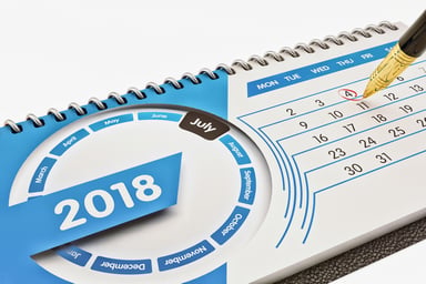 July 2018 desk calendar