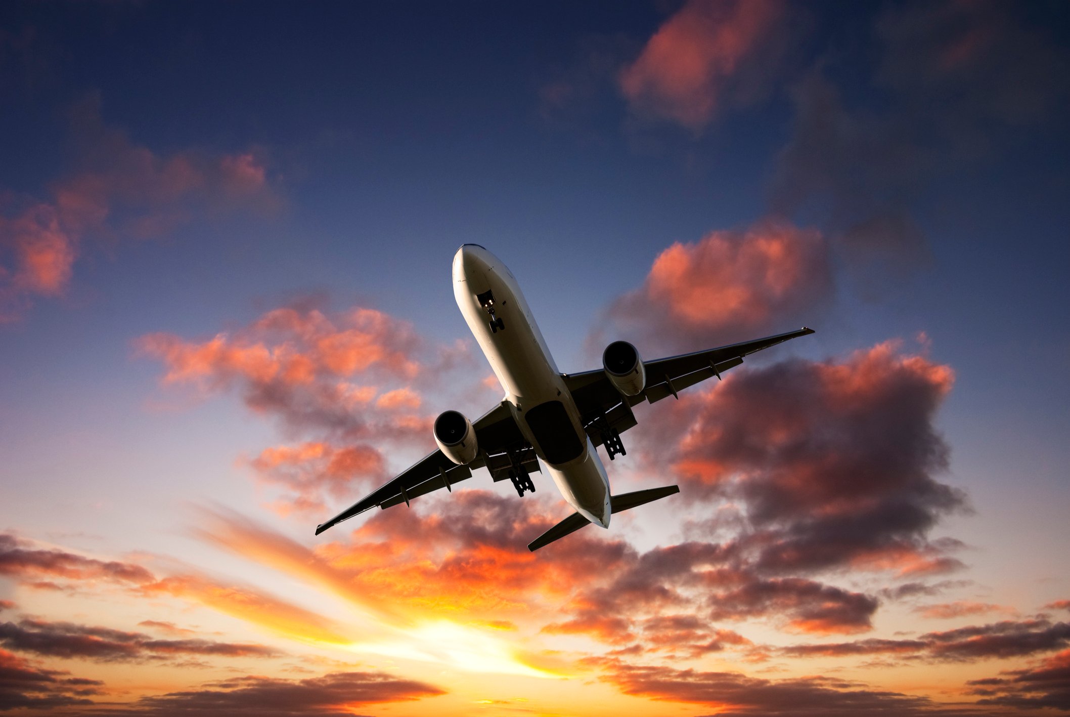 A Boeing 777 in flight.