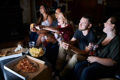Friends Watching TV Together