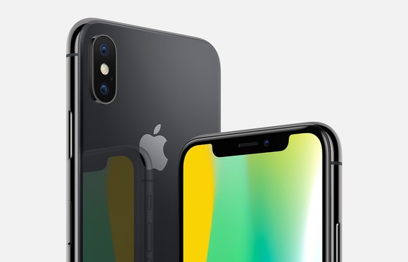 Two iPhone X smartphones.