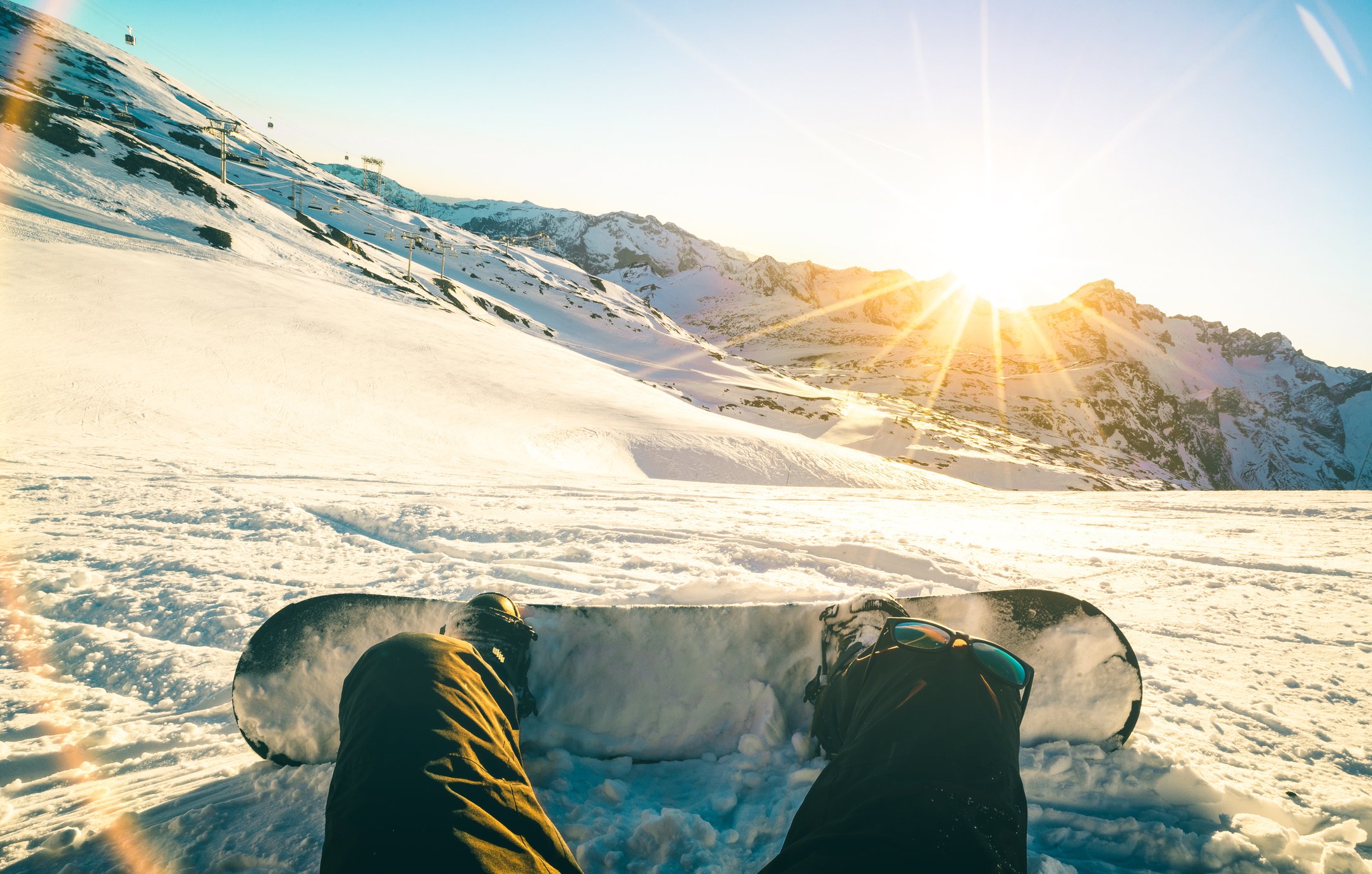 Snowboarder on a mountain. 