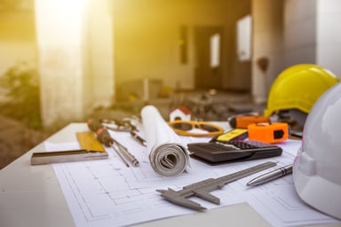 CAD Drawing on a Work Table