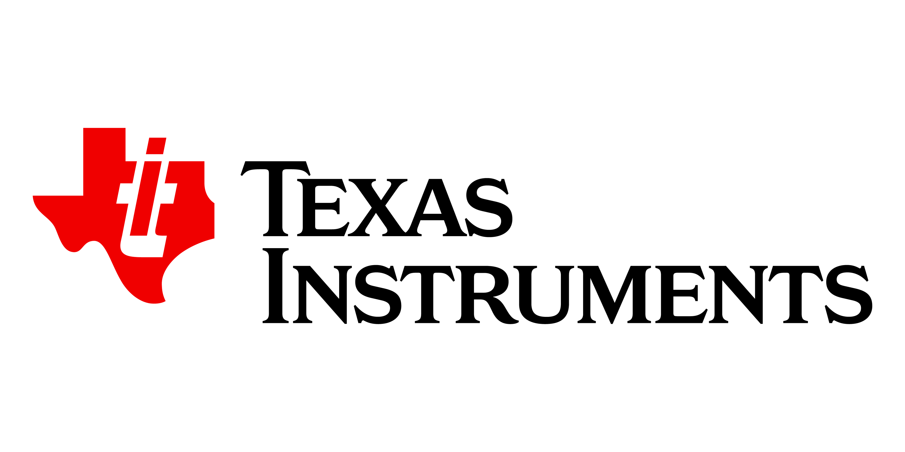 The classic Texas Instruments logo, featuring a red Texas map and the company name in black.