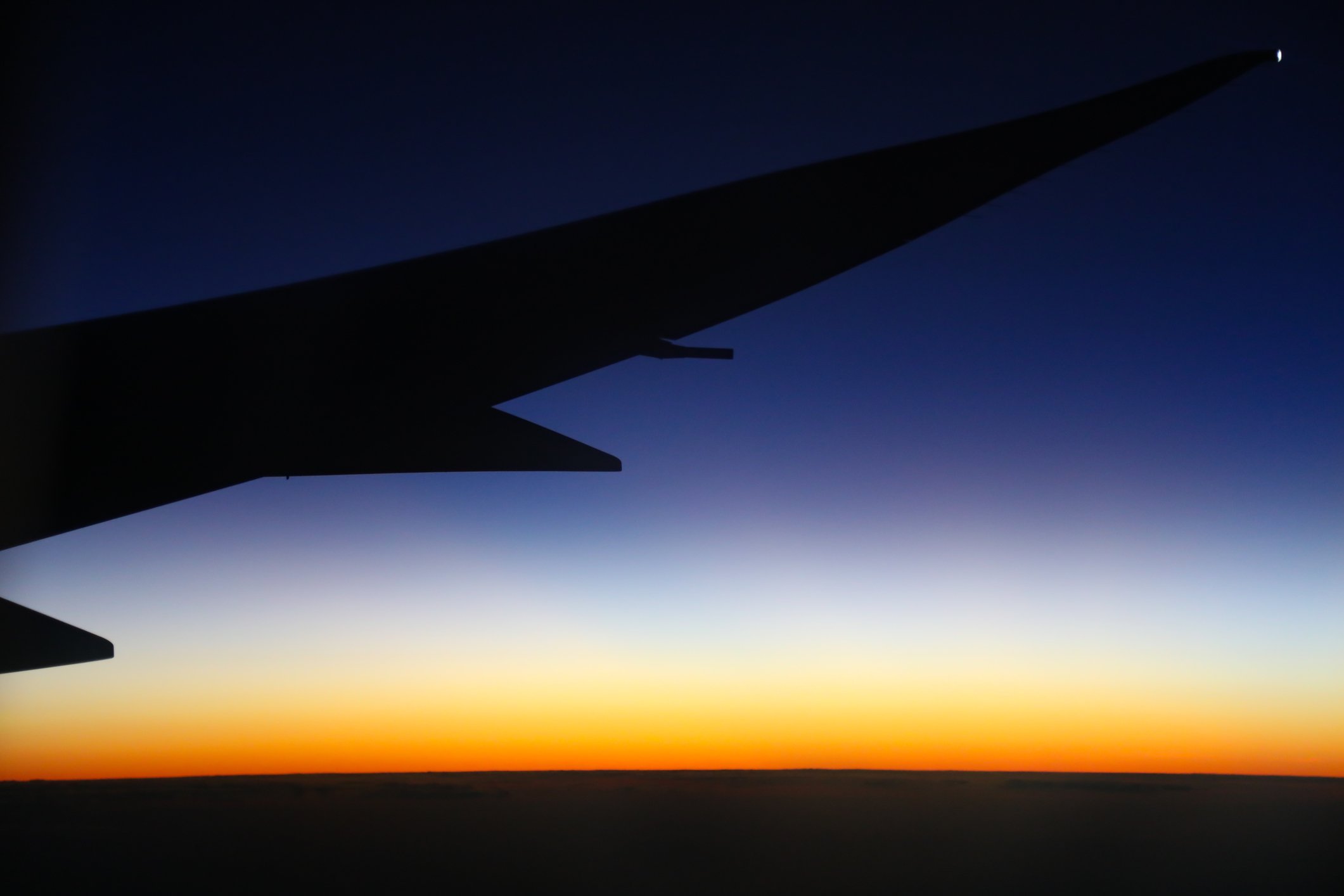 The wing of a Boeing 787 Dreamliner