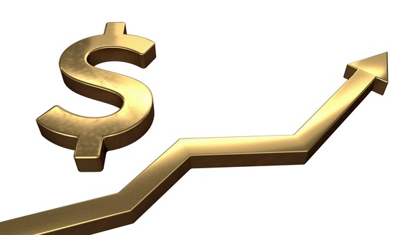 A rising arrow alongside a dollar sign