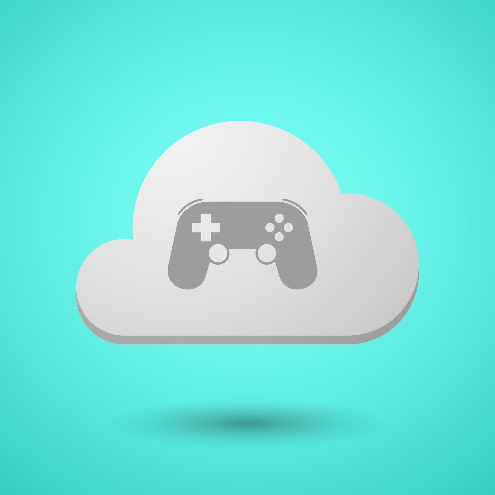 A video game controller in a cloud.