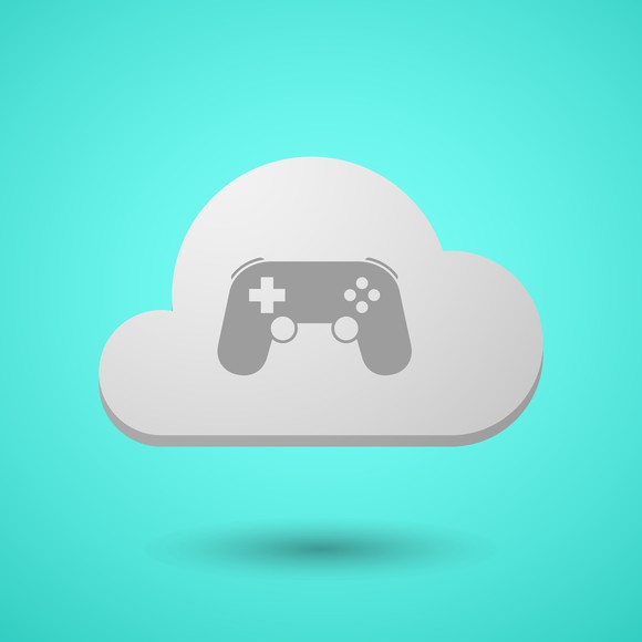 A video game controller in a cloud.