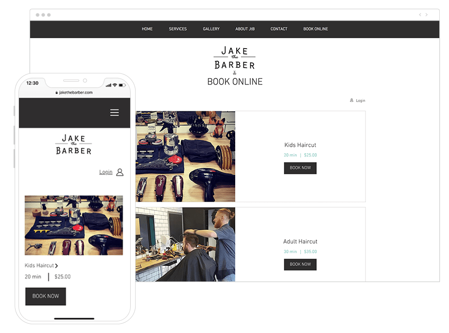 A Wix website with online booking features