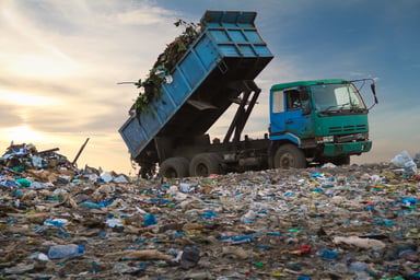 Garbage Truck at Landfill