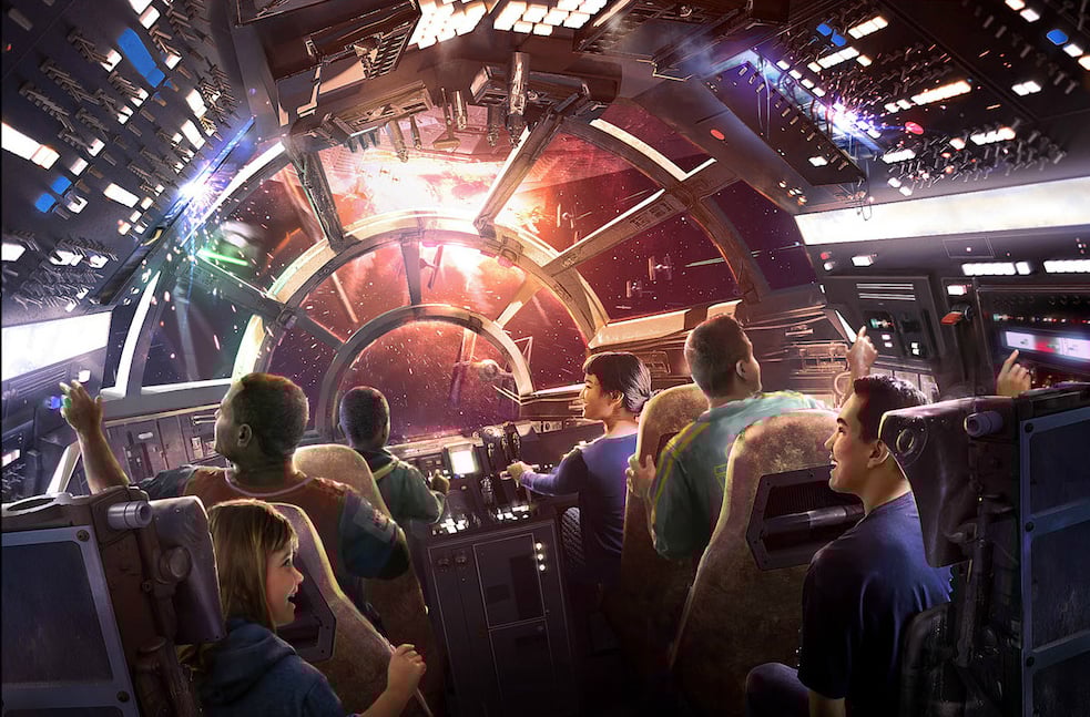 An artist's rendering of an upcoming Star Wars ride.