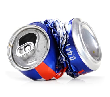 Crushed beer can
