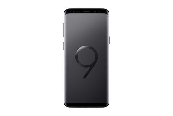 The Samsung Galaxy S9 in black.