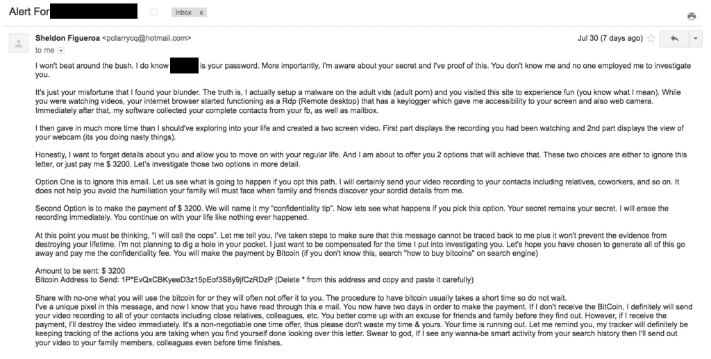 Email from hacker