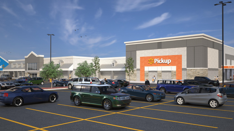 An artist rendering of the store extension housing Alphabot.