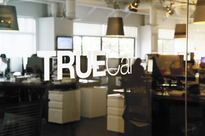 The entrance to TrueCar's offices in Santa Monica, California. 