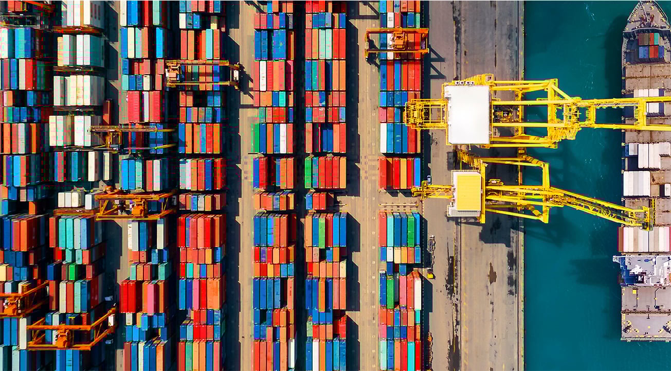 Containers at a port.