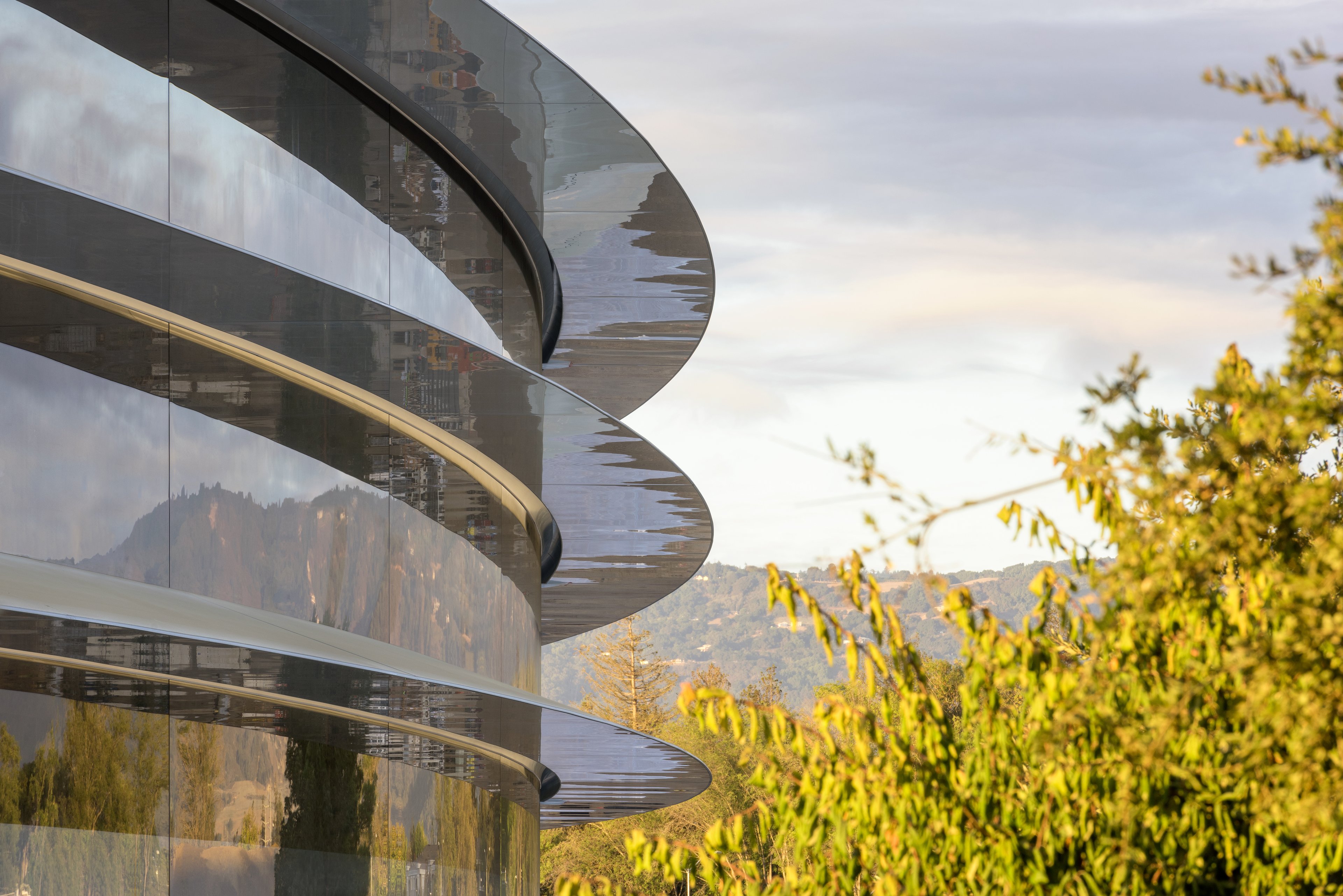 Side of Apple Park campus building