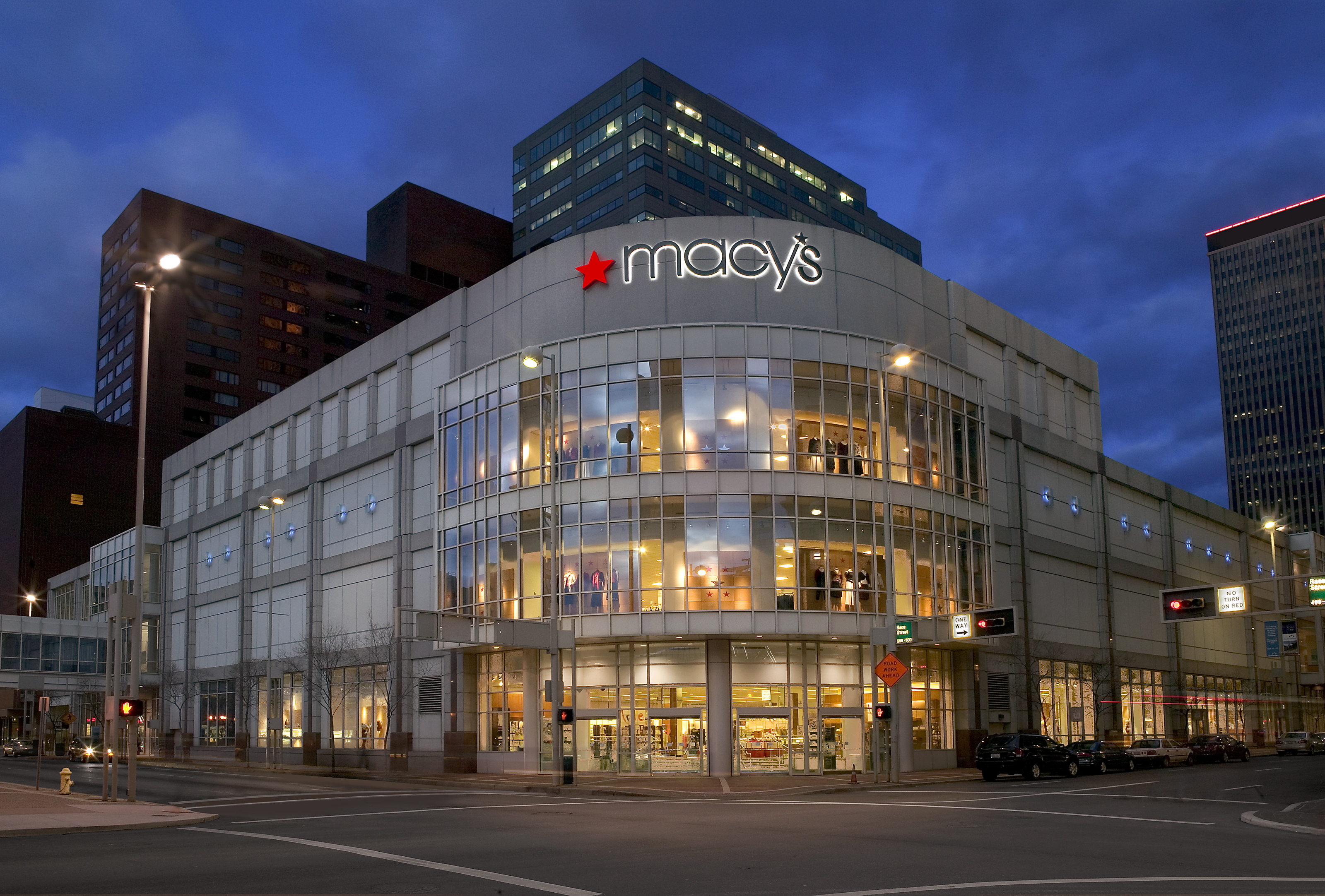 The exterior of a Macy's store.