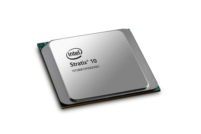 An Intel Stratix 10 FPGA.