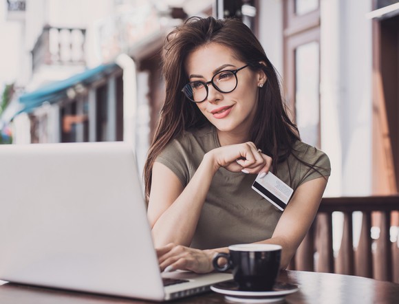 woman with credit card