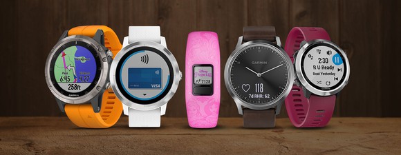Several Garmin wearables.