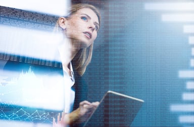 Woman Holding Laptop Software Coding Concept