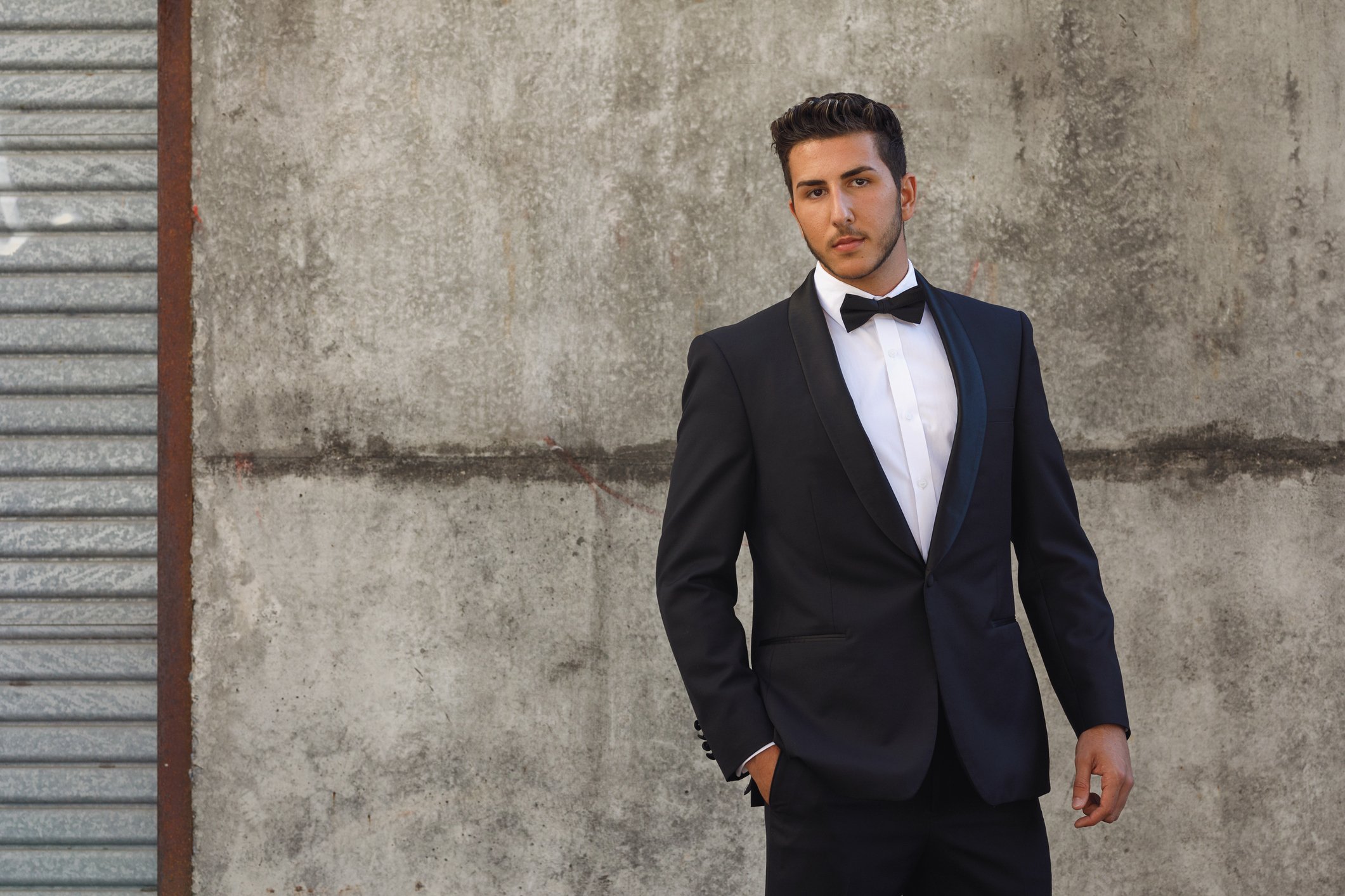 A man wearing a tuxedo.