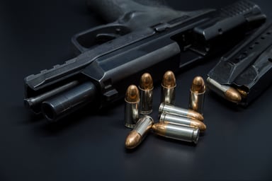 Hand Gun On Table