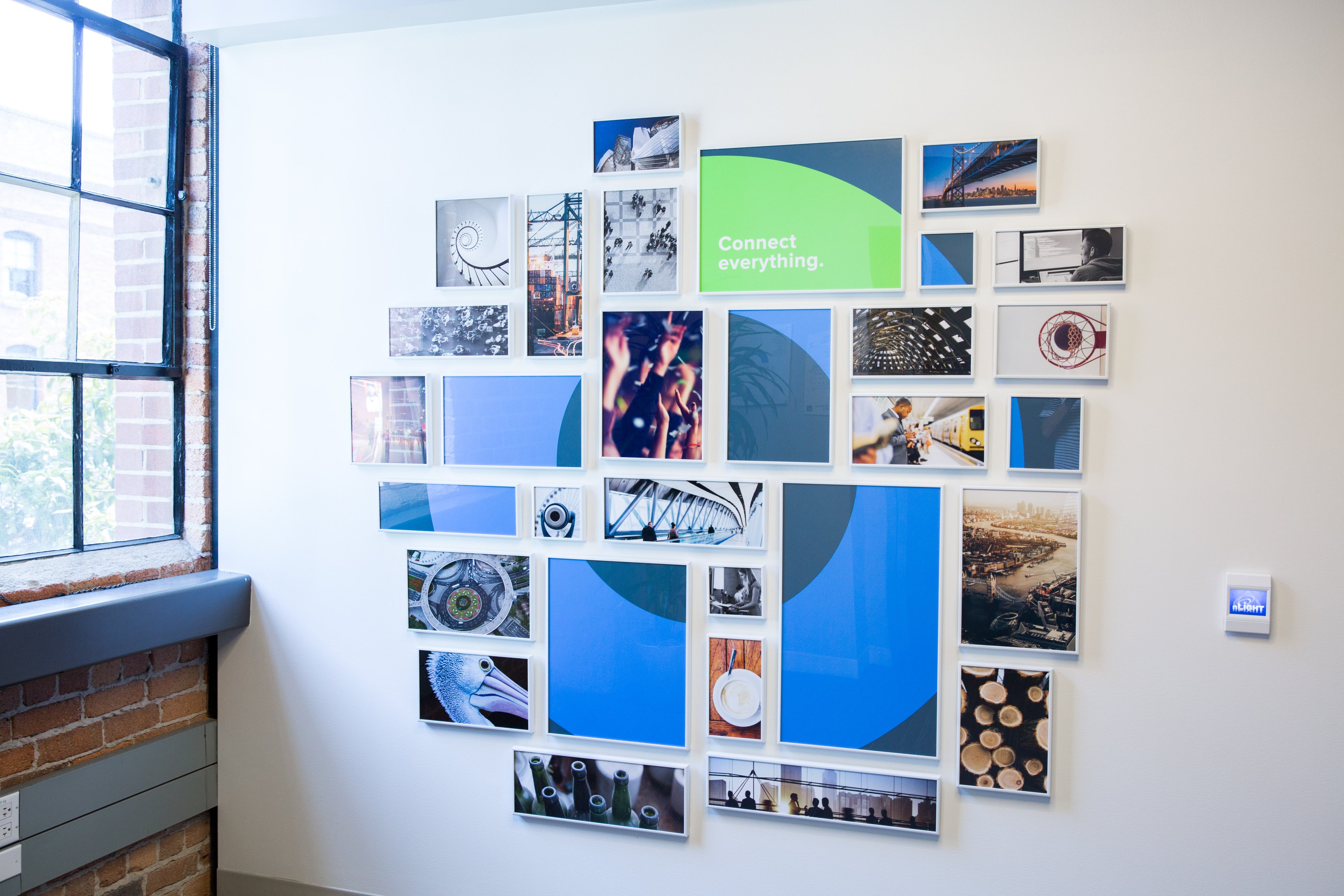 Art on a wall inside Okta's offices