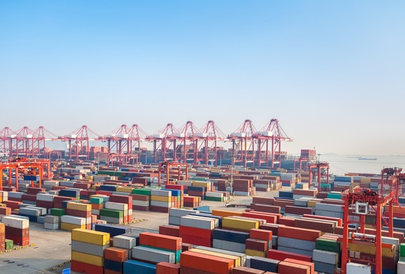 A container port terminal.