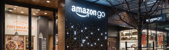 A view of the inside of an Amazon Go store