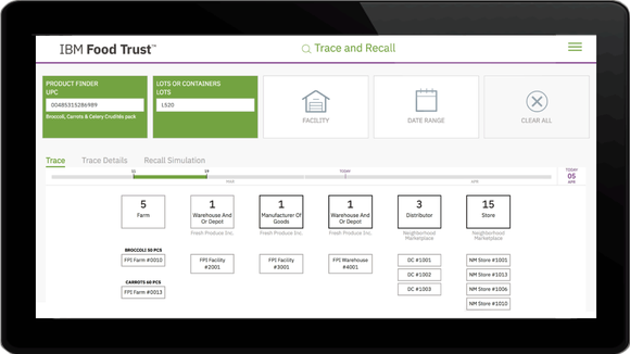 IBM's Food Trust on a tablet.