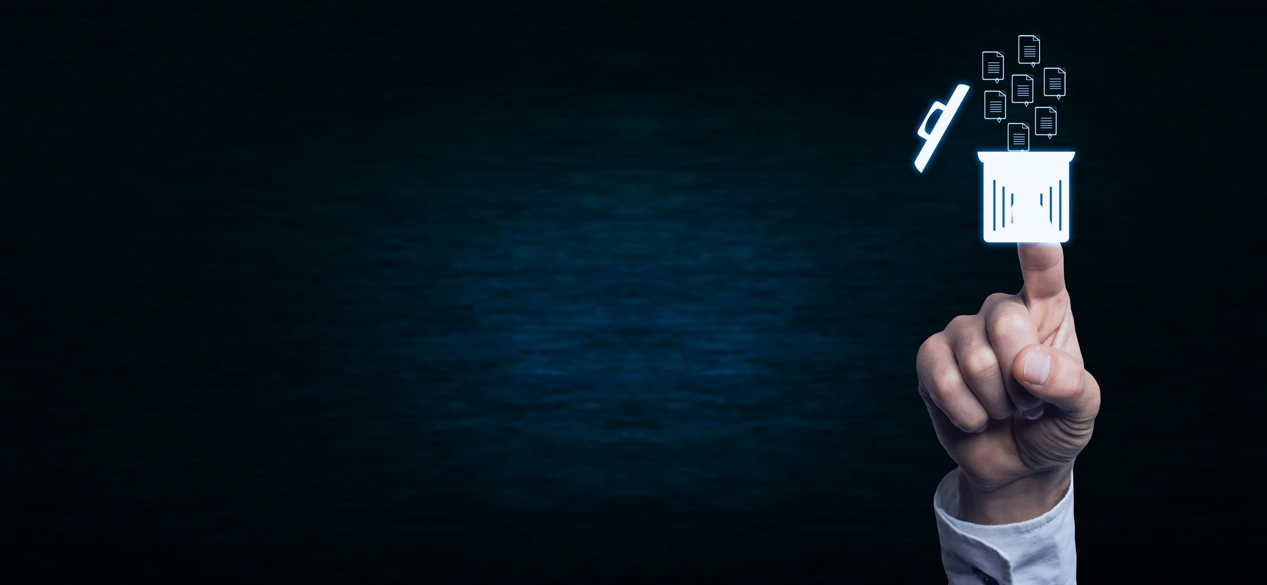 Illustration of person deleting digital information