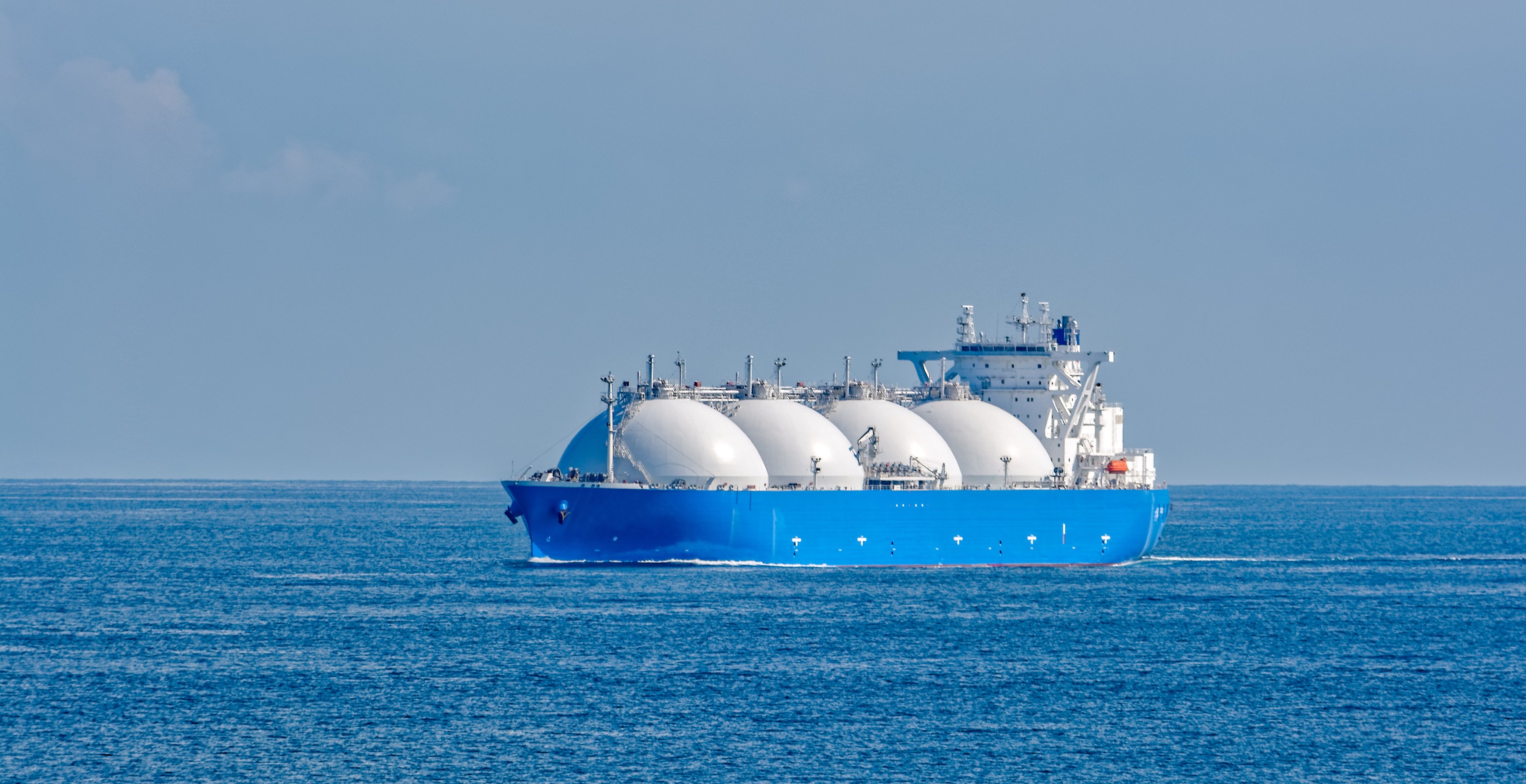 A tanker on open water. 