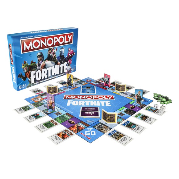 Hasbro's Monopoly: Fortnite Edition laid out ready for play.
