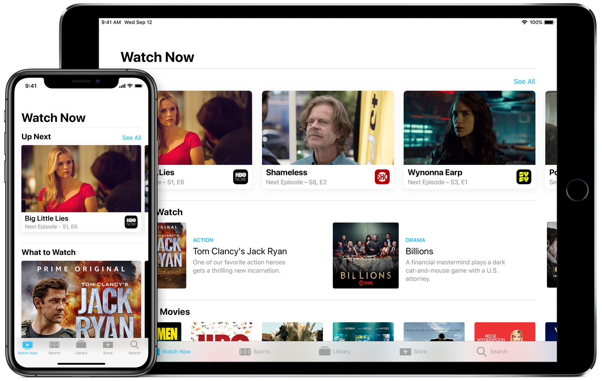 The Apple TV app on iPhone and iPad.