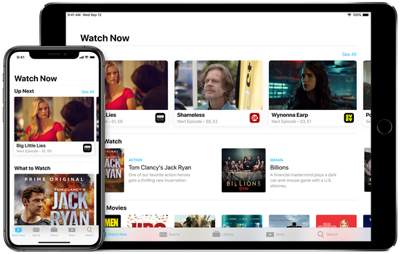The Apple TV app on iPhone and iPad.