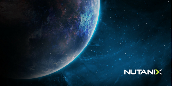 Planet Earth in space with Nutanix logo