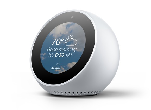 Amazon's Echo Spot alarm clock.