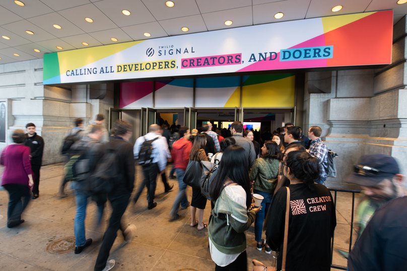 Busy entrance to Twilio's Signal conference last week.