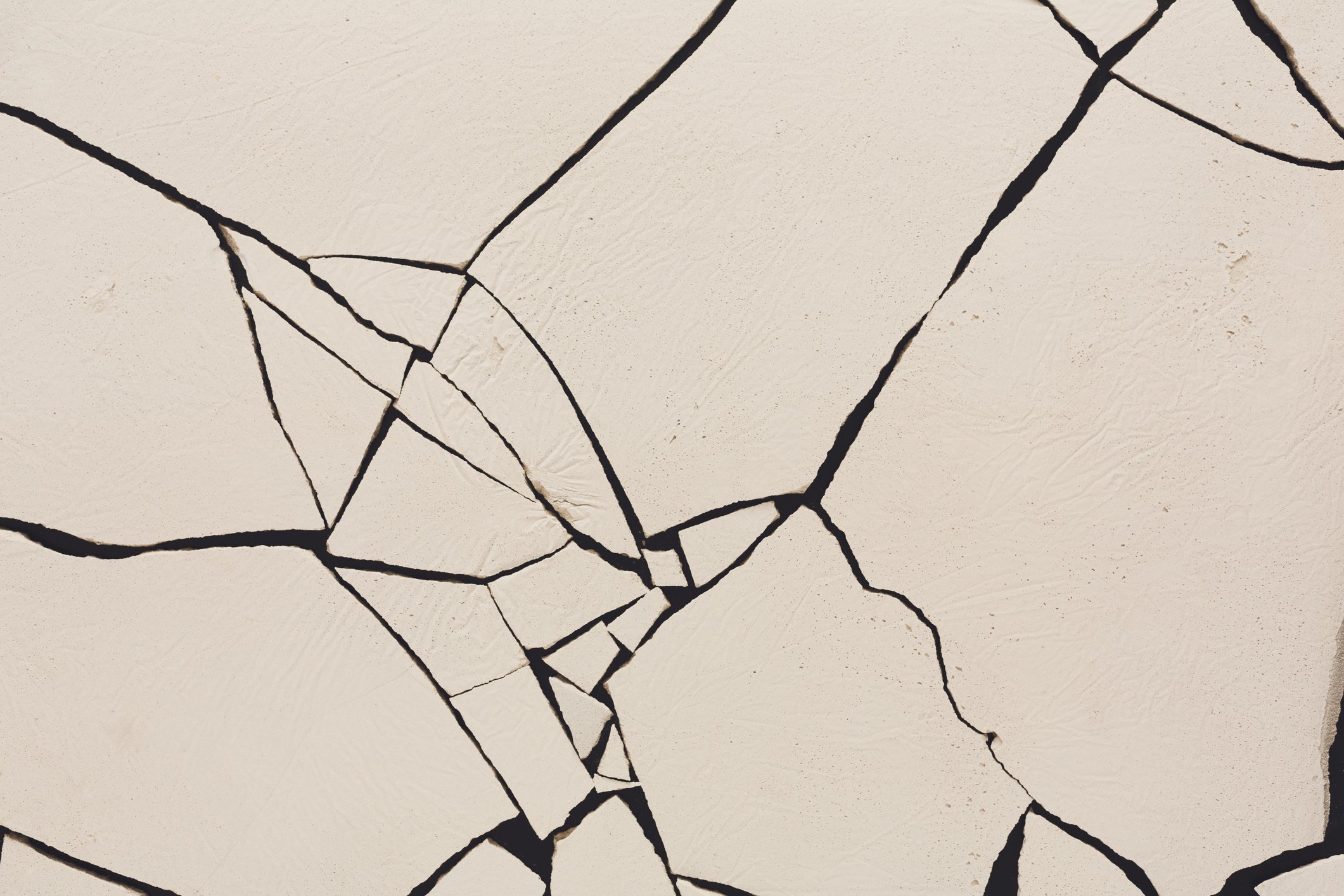 A surface riddled with cracks
