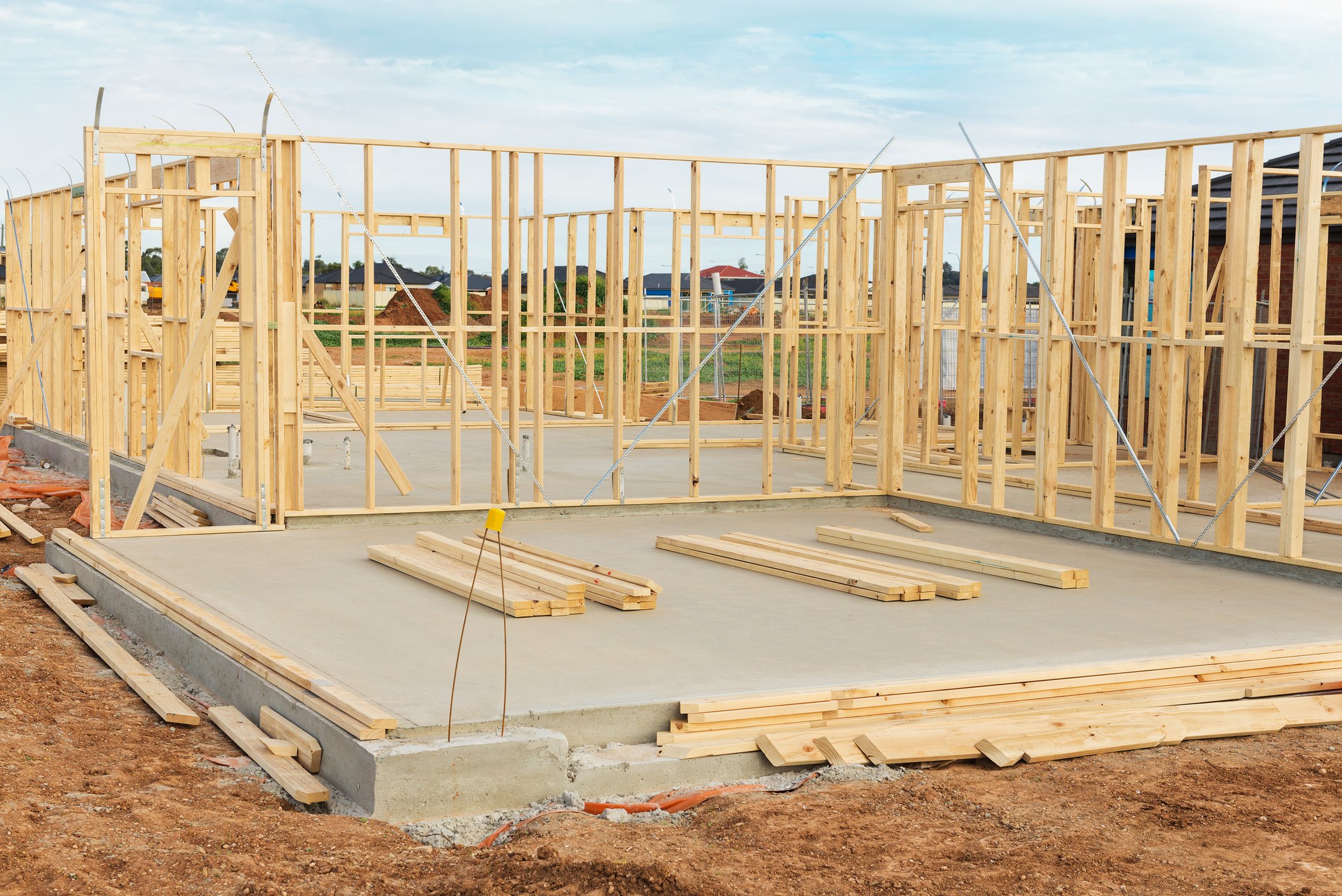 The beginning of a home under construction.