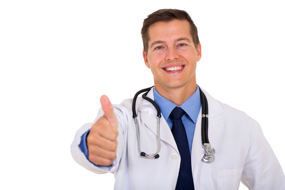 Doctor giving the thumbs-up.