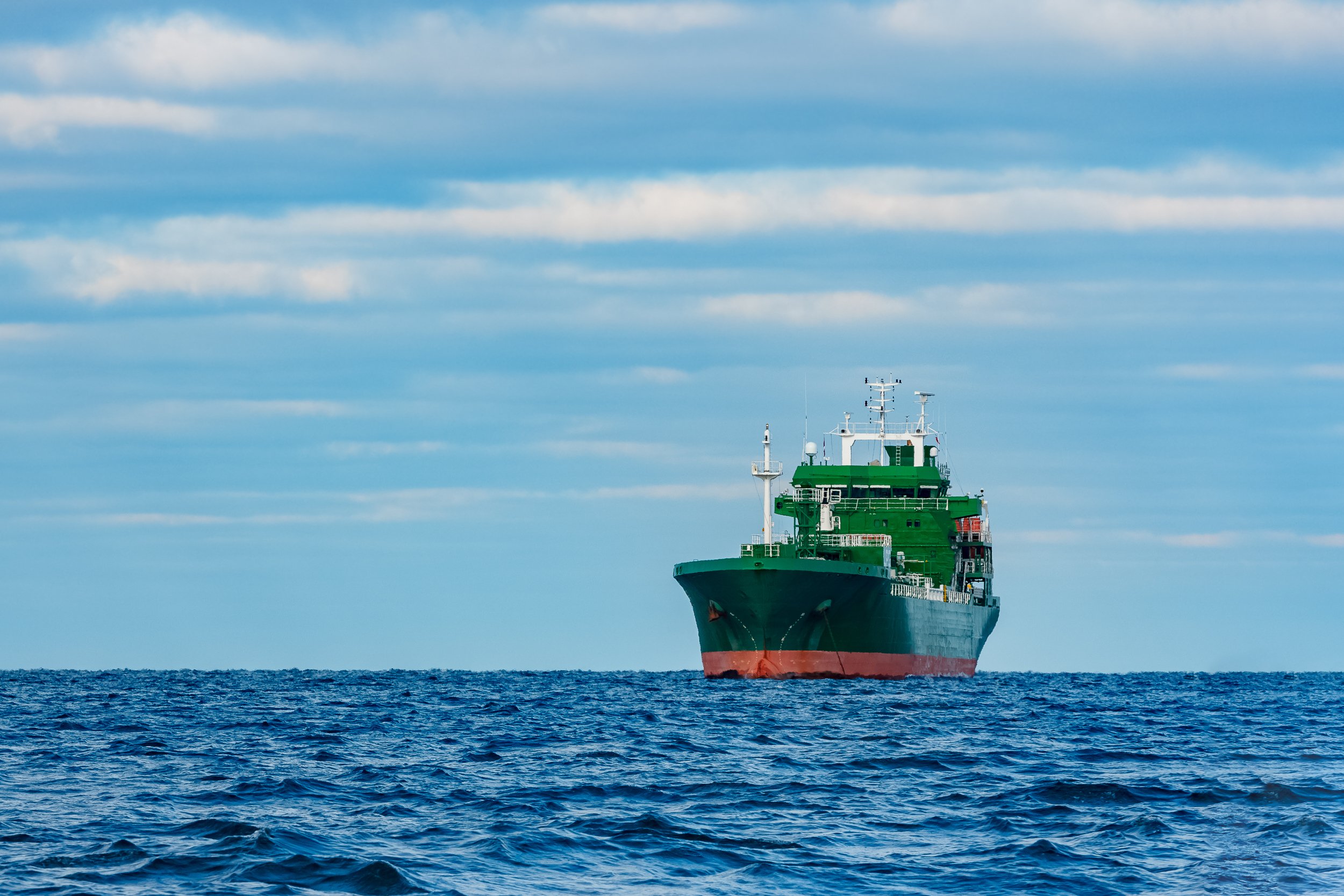 Large Cargo Ship on Water