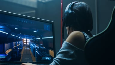 Person Playing Video Games