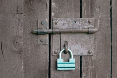 lock on a wooden door