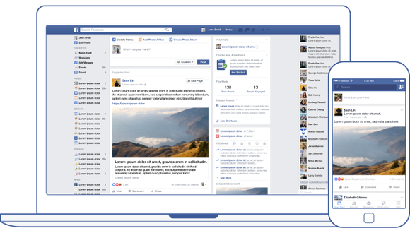 A illustration of Facebook's news feed.